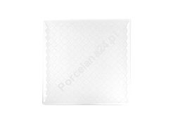 Talerz deserowy kwadratowy 20,5x20,5 cm Lubiana - Marrakesz Biały (nr 4297)