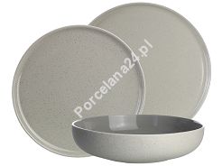 Komplet talerzy na 6 osób (18 el.) Bogucice - Alumina Granite Silver Grey Nordic 1130