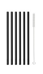 Kpl. słomek / rurek szklanych prostych 20 cm (6 szt.) Vialli Design - Czarne 1K.SŁO.6599