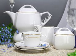 Garnitur do herbaty na 12 osób (41el) Ćmielów - Pułaski 3604