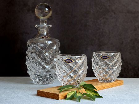 Kpl. szklanek do whisky 340ml (6 szt.) + karafka 750ml (1 szt.) Bohemia - MORRIS 522970