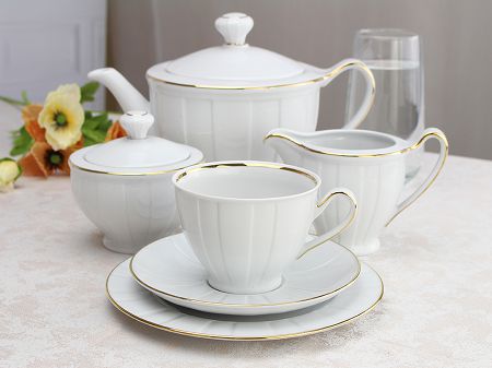 Garnitur do herbaty (kawy) na 12 osób (39 el.) Ćmielów - Oktawa 3610 ZŁOTA LINIA