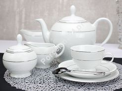 Garnitur do herbaty na 6 osób (21 el.) Bogucice - Emily Platin 1137