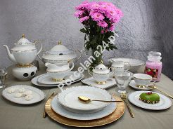Serwis obiadowo - herbaciany na 12 osób (84el) Ćmielów - Astra G684 Królewski Błękit