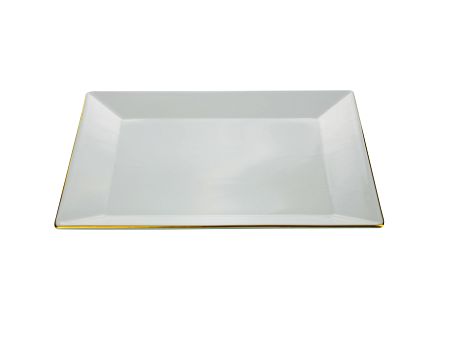Talerz płytki 27 x 27 cm Lubiana - Classic White Gold