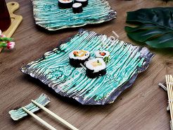 Komplet do sushi dla 2 osób (4 el.) Kera Ceramika - Moku Cristall Szmaragd