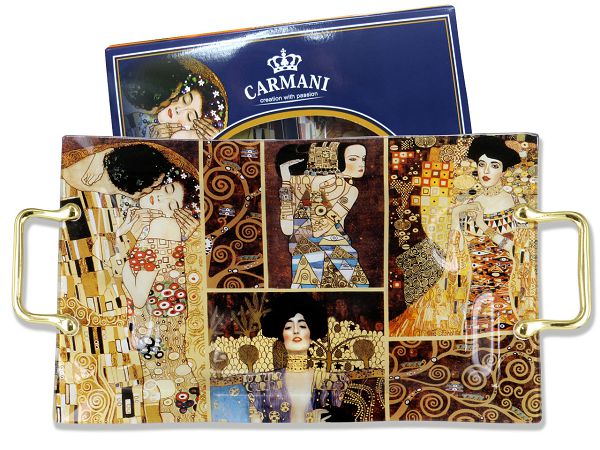 Talerz dekoracyjny / taca 39,7x24,8 cm Carmani - Gustav Klimt 33.198-8021 Talerz dekoracyjny / taca 39,7x24,8 cm Carmani - Gustav Klimt 33.198-8021