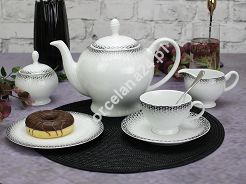 Garnitur do herbaty na 6 osób (21 el.) Bogucice - Remus Platin 1124