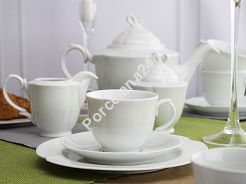 Garnitur do herbaty na 6 osób (21 el.) Bogucice - Perla White 1150