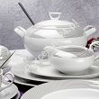 Serwis obiadowo - herbaciany na 12 osób (86 el) Chodzież - Yvonne E520 LINEA PLATYNOWA