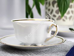 Komplet do herbaty na 6 osób (18el) Ćmielów - Bolero E337 Pas Złota