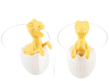 Zaparzacz silikonowy do herbaty Hanipol - Dinozaur w jajku żółty 33.888-1180