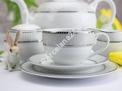 Komplet do herbaty na 6 osób (18 el.) Bogucice - Moza Platin 1132