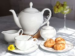 Garnitur do herbaty na 12 osób (39 el.) Bogucice - Lolita Platin 1163