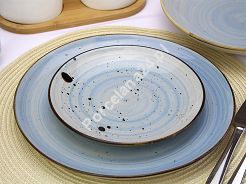 Komplet talerzy na 6 osób (18 el.) Kera Ceramika - Still Rustic Niebieski