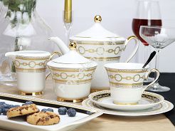 Garnitur do herbaty na 12 osób (40el) Ćmielów - Margaret G906
