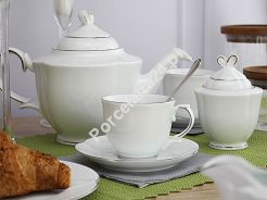 Garnitur do herbaty na 6 osób (21 el.) Bogucice - Perla Platin 1152