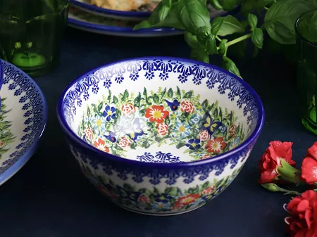 Salaterka 15 cm Bolesławiec - Kwiatowy Ogród