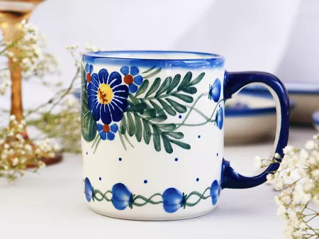 Kubek 0,4 L Bolesławiec - Kwiaty Kuleszy gat. I