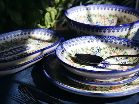 Serwis obiadowy na 6 osób (21el.) Bolesławiec - Kwiatowy Ogród