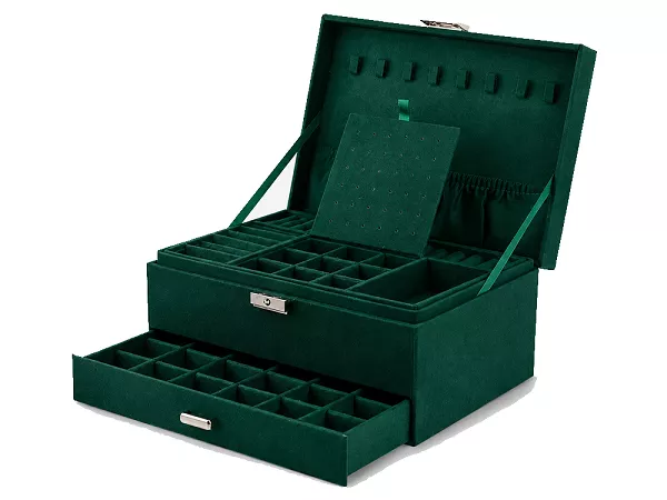 Szkatułka na biżuterię 24 cm Ecarla - Kuferek Butelkowa Zieleń 20.PD119 Szkatułka na biżuterię 24 cm Ecarla - Kuferek Butelkowa Zieleń 20.PD119