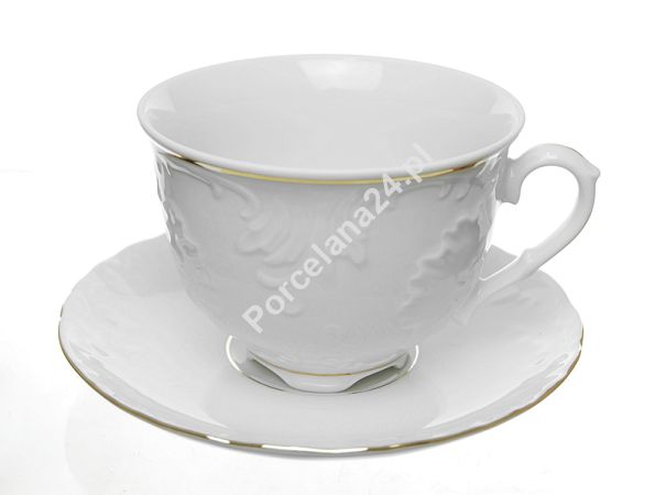 Filiżanka ze spodkiem 0,33 L / 15,7 cm Ćmielów - Rococo 3604 ZŁOTA LINIA Filiżanka ze spodkiem 0,33 L / 15,7 cm Ćmielów - Rococo 3604 ZŁOTA LINIA