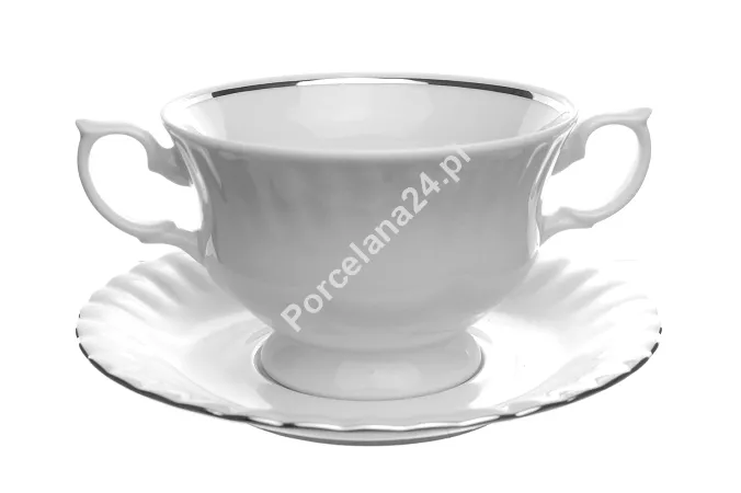 Bulionówka ze spodkiem 0,4 L / 17 cm Chodzież - Iwona B357 PLATYNOWA LINIA Bulionówka ze spodkiem 0,4 L / 17 cm Chodzież - Iwona B357 PLATYNOWA LINIA