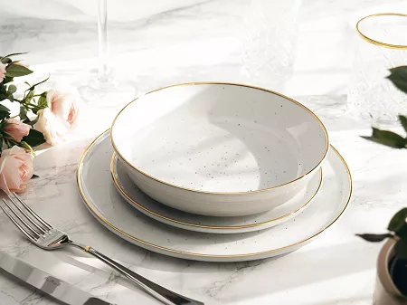 Komplet talerzy na 6 osób (18 el) Lubiana - Ankara Gold 1608D Natrysk