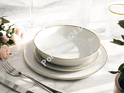 Komplet talerzy na 6 osób (18 el) Lubiana - Ankara Gold 1608D Natrysk