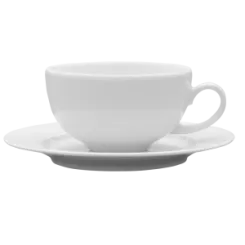 Filiżanka ze spodkiem 0,25 L / 16 cm Lubiana - Sonia biała (nr 0403, 0316)