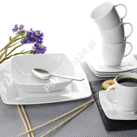 Serwis obiadowo - kawowy na 12 osób (64 el) Lubiana - Victoria biała Serwis obiadowo - kawowy na 12 osób (64 el) Lubiana - Victoria biała