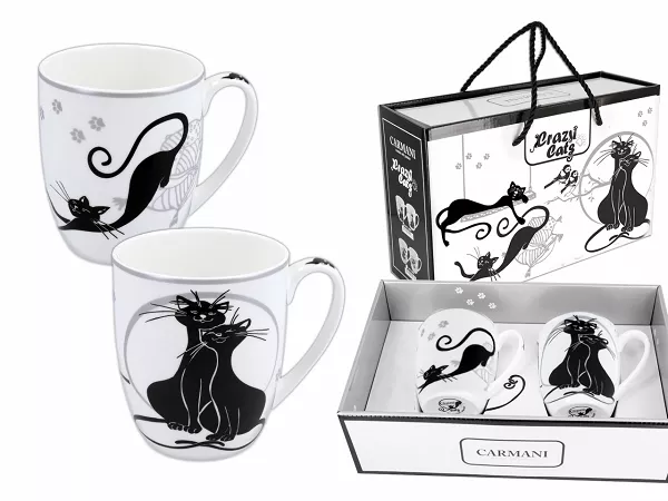 Komplet 2 kubków 0,4 L Carmani - Koty / Crazy Cats 33.017-2603 Komplet 2 kubków 0,4 L Carmani - Koty / Crazy Cats 33.017-2603