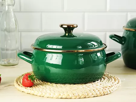 Garnek z pokrywką 2,9 L Emalia Metalac - Dark Green 1ME.DG.G20N