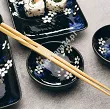 Zestaw do sushi dla 2 osób (4 el.) z pałeczkami Tokyo Design Studio - Sakura Cobalt Blue 33821