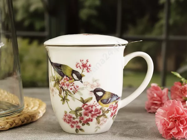 Kubek 0,4 L z zaparzaczem Duo - Sikorki 15.SIK.KZ Kubek 0,4 L z zaparzaczem Duo - Sikorki 15.SIK.KZ