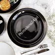 Serwis obiadowo - kawowy na 6 osób (30 el) Bogucice - Black & White Gold 1207