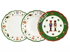 Komplet talerzy dla 1 osoby (3 el.) Bogucice - Cicha Noc Zielone 986