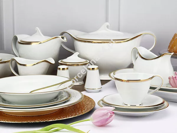 Serwis obiadowo - herbaciany na 12 osób (85 el.) Bogucice - Cleopatra Gold Plus 1175 Serwis obiadowo - herbaciany na 12 osób (85 el.) Bogucice - Cleopatra Gold Plus 1175