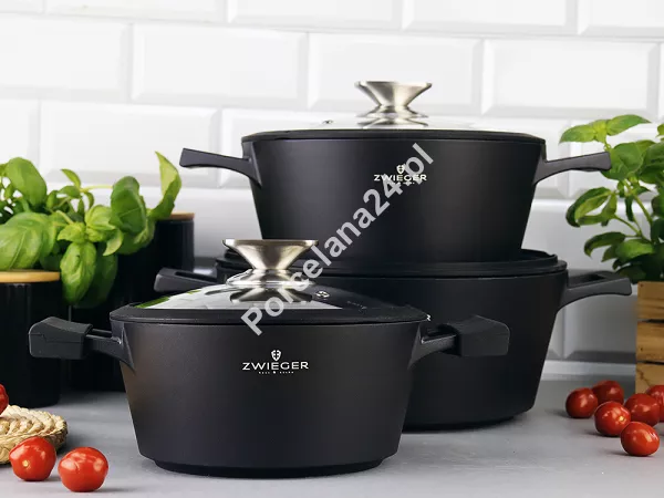 Komplet 3 garnków (6 el.) ZWIEGER - Black Stone 1Z.BS.K6 Komplet 3 garnków (6 el.) ZWIEGER - Black Stone 1Z.BS.K6
