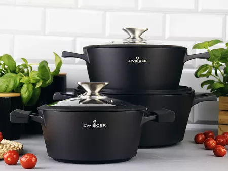 Komplet 3 garnków (6 el.) ZWIEGER - Black Stone 1Z.BS.K6