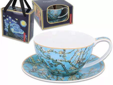 Filiżanka ze spodkiem 0,36 L Carmani - Vincent van Gogh - Kwitnący migdałowiec 33.830-3205