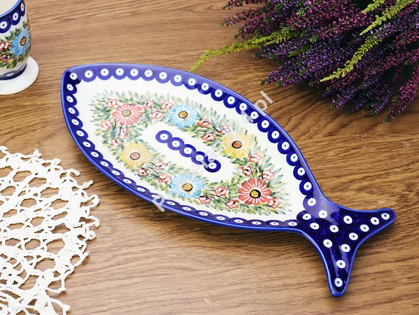 Półmisek do ryb 37 cm Bolesławiec - Rajska Łąka gat. I Półmisek do ryb 37 cm Bolesławiec - Rajska Łąka gat. I