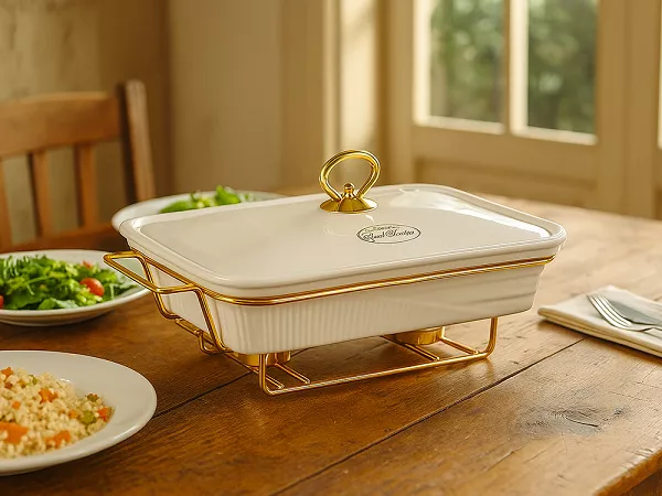 Podgrzewacz prostokątny 3 L  Festa Italia - Biało-złoty 6.POD.6248 Podgrzewacz prostokątny 3 L  Festa Italia - Biało-złoty 6.POD.6248