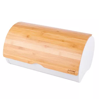 Chlebak z bambusową pokrywą 38 cm Altom Design - Biały 07.CHL.1751