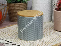Pojemnik szary z bambusową pokrywą Tuvo 670 ml  - 1D.POJ.29510
