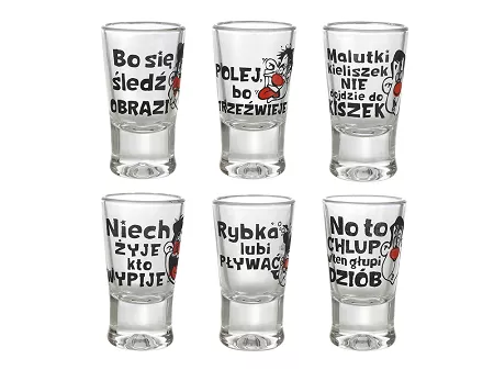Kpl. kieliszków do wódki 25 ml (6szt) Glasmark - HUMOR TOASTY 4G.57-0090-4684i 25 ml (6szt) Glasmark - HUMOR TOASTY 4G.57-0090-4684