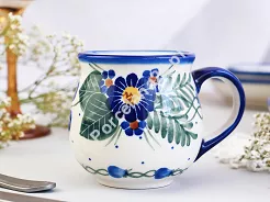 Kubek baryłka 0,3 L Bolesławiec - Kwiaty Kuleszy