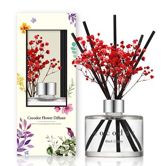 Dyfuzor zapachowy z patyczkami i prawdziwymi kwiatami 200 ml Cocodor - Black Cherry 30400