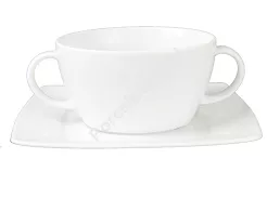 Bulionówka ze spodkiem 0,4 L / 17 cm Lubiana - Victoria biała (nr 2741, 2724)