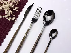 Komplet sztućców 24 cz. na 6 osób PINTI1929 - Sushi Anniversary Black&Wenghe (2.5 mm) - pudełko 23.17V0.K091.K24